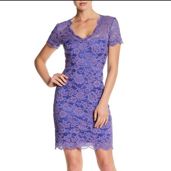 Nicole Miller Lilac Lace Dress - Picture 1 of 8